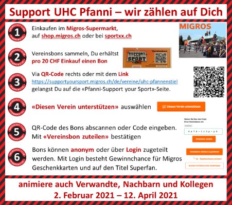 Support UHC Pfanni - wir zählen auf Dich...