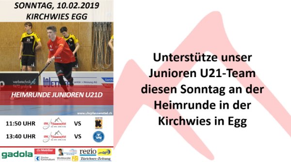 Die Junioren U21 treffen zu Hause auf Schaffhausen und Zürisee