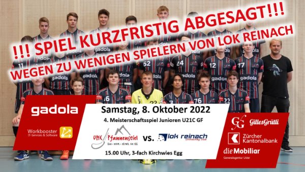 Die U21 empfängt den UHC Lok Reinach