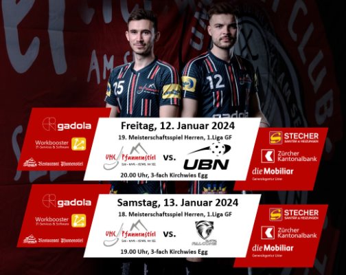 Heim-Derby gegen UBN und die Glattal Falcons zum Start ins 2024