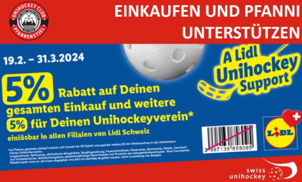 A Lidl Unihockey Support - Einkaufen und Pfanni unterstützen