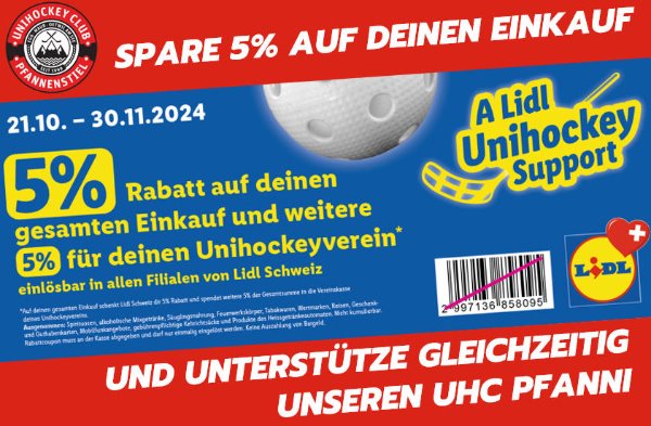 Spare 5% auf deinen Einkauf und unterstütze gleichzeitig unseren UHC Pfanni 