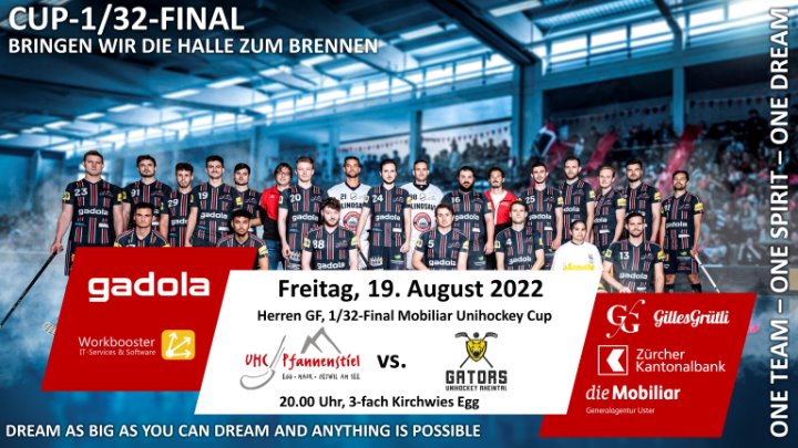 Das Fanionteam empfängt am kommenden Freitag im Rahmen des Cup-1/32-Finals die Unihockey Rheintal Gators