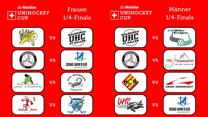 Pfanni trifft im Cup-1/4-Finale auswärts auf Unihockey Basel Regio