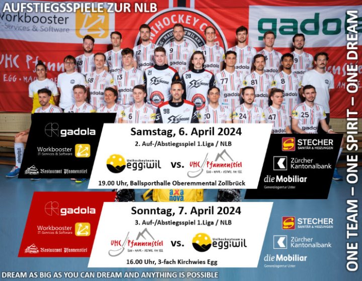 Doppelrunde steht bevor - unterstütze das Team am Samstag in Zollbrück und am Sonntag in Egg