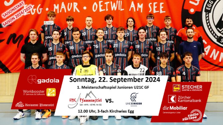 Die U21-Junioren vor dem Saisonstart gegen UHC Einhorn Hünenberg