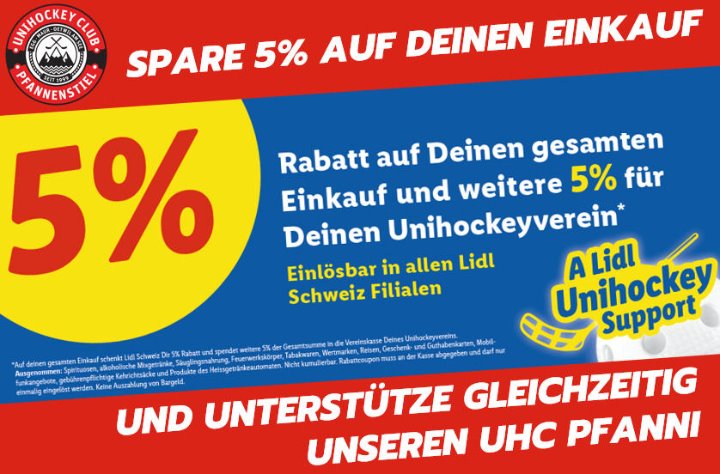 Einkaufen, sparen und den UHC Pfanni unterstützen! Einkaufen, sparen und den UHC Pfanni unterstützen!
